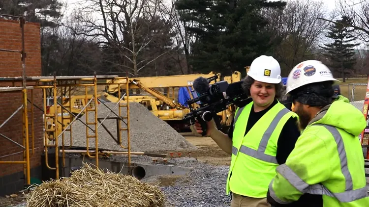 BTS Tyler Wursta Video filming on a construction job site